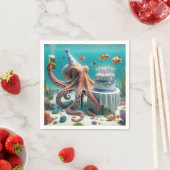 誕生日タコとビール スタンダードカクテルナプキン (インサイチュ)