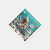 誕生日タコとビール スタンダードカクテルナプキン (角)