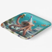 誕生日タコとビール ペーパープレート (傾斜あり)