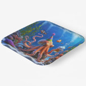 誕生日タコとビール ペーパープレート (傾斜あり)