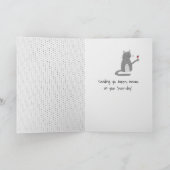 誕生日タビーキャットインアパートメントウィンドウ カード (内部)