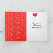 誕生日タビー猫ハート風船 カード (内部)