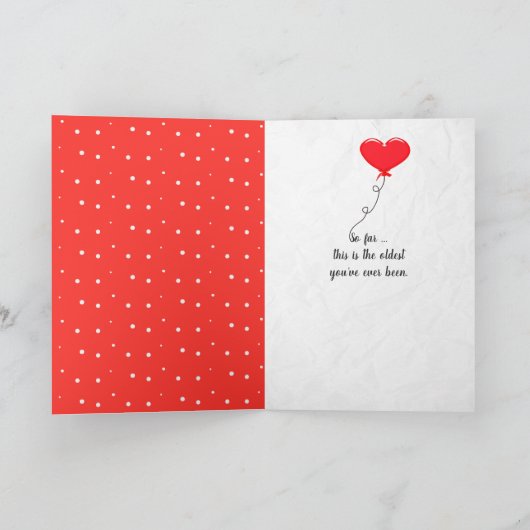 誕生日タビー猫ハート風船 カード (内部)