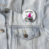 誕生日タビー猫パーティー動物ボタン 缶バッジ (インサイチュ)