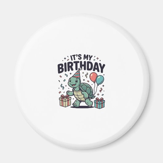 誕生日タートルパーティーベクターデザイン_1 マグネット (正面)