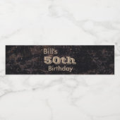 誕生日ターニング50黒と茶色 ペットボトルラベル (シングルラベル)