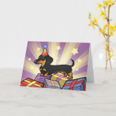 誕生日ダシュント（なめらかなコート） カード (黄色い花)