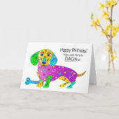 誕生日ダシュンドッグ万華鏡のように千変万化するパターンコレクション カード (黄色い花)