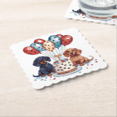 誕生日ダシュンドドッグス ペーパーコースター (アングル)