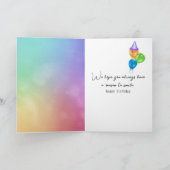 誕生日ダックス歩くイン・ザ・レイン カード (内部)