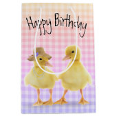 誕生日ダックリングズオンギンガム ミディアムペーパーバッグ (正面)