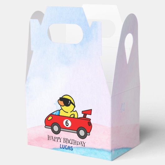 誕生日ダックレースカー赤レーシングボーイの子供の名前 フェイバーボックス (オープン)