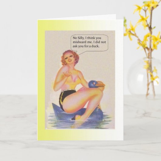 誕生日ダック カード (黄色い花)