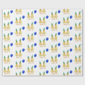 誕生日ダック（青いバルーン） ラッピングペーパー (フラット)