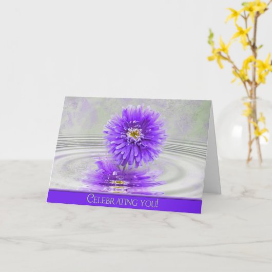 誕生日ダリア カード (黄色い花)