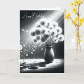 誕生日ダンデリオンバンチ カード (黄色い花)