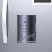 誕生日ダークシルバー音楽ノート招待磁石 マグネット招待状