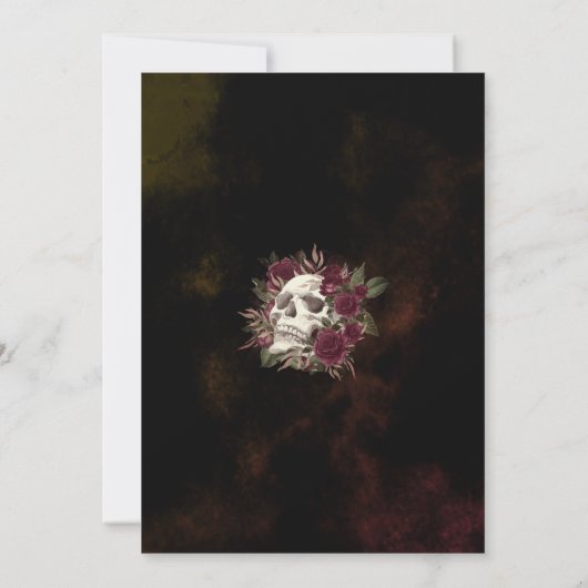 誕生日ダークスカルとバラRIP Twentties 招待状 (裏面)