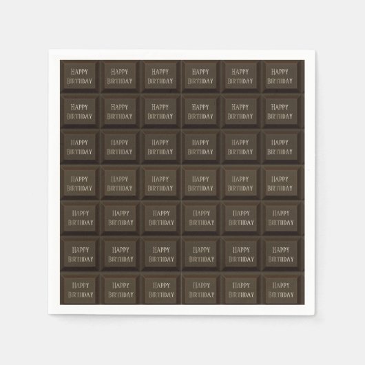誕生日ダークチョコレートキャンディバー スタンダードカクテルナプキン (正面)