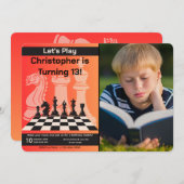 誕生日チェスゲーム招待状と追加する写真 招待状