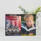 誕生日チェスパーティの招待状カスタマイズ画像 招待状 (スタンド正面)