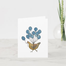 誕生日チキンとバルーンのカード サンキューカード