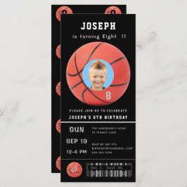 誕生日チケットブラックフォトベースボール招待状