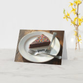 誕生日チョコレートチーズケーキ カード (黄色い花)