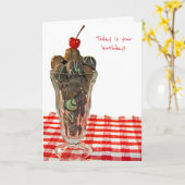 誕生日チョコレートトラッフルのサンデー カード (黄色い花)