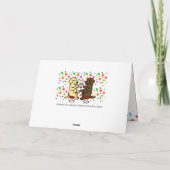 誕生日チョコレートラボとイエロー・ラブラドール・レトリーバー カード (裏面)