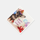 誕生日チワホアドッグ紙ナプキン スタンダードカクテルナプキン (角)