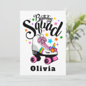 誕生日チーム、ユニコーン、ローラースケート 招待状 (スタンド正面)