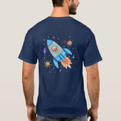 誕生日ツインロケット宇宙飛行士宇宙のパパ Tシャツ (裏面)