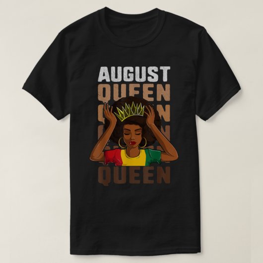 誕生日ティーは女性のために威厳がある、クイーンアフリカの少女 Tシャツ (デザイン正面)