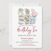 誕生日ティーカップパーティー 招待状 (正面)