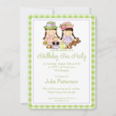 誕生日ティーパーティの招待状小さな女の子デザイン 招待状 (正面)