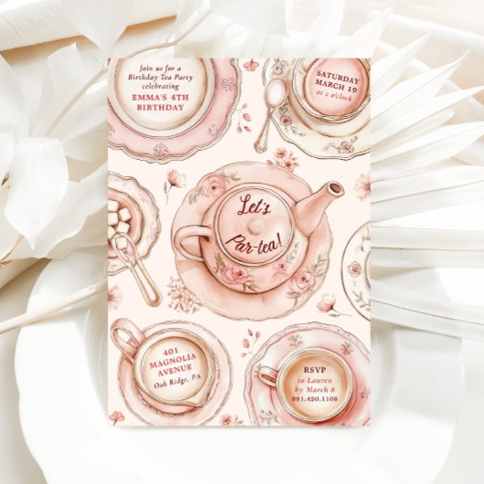 誕生日ティーパーティの招待状 招待状