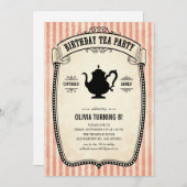 誕生日ティーパーティの招待状 招待状 (正面/裏面)