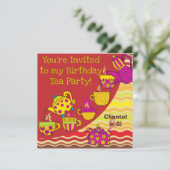 誕生日ティーパーティーカスタム誕生日招待状 招待状 (スタンド正面)