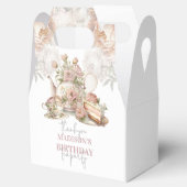 誕生日ティーパーティー美しいフローラ パーソナライズされた フェイバーボックス (オープン)