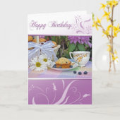 誕生日ティーブレックファスト カード (黄色い花)