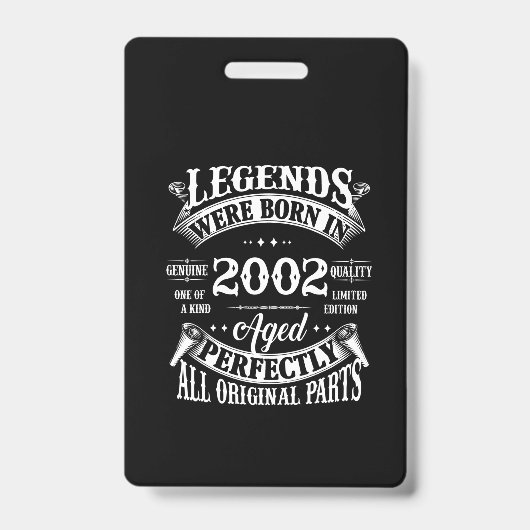 誕生日ティーヴィンテージ生まれレジェンド2002年 バッジ (正面)