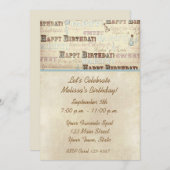 誕生日テキスト招待状 招待状 (正面/裏面)