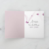 誕生日テディベアとピンクボウ カード (内部)