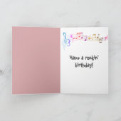 誕生日テディベアとヘッドフォン カード (内部)