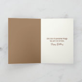 誕生日テディベアとワイルドフラワーブーケ カード (内部)