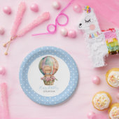 誕生日テディベアバルーンポークドット ペーパープレート (パーティー)