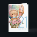 誕生日テディベアバルーン21STカード カード<br><div class="desc">誕生日テディベアバルーン21STカード甘いベビーテディベアパーソナライズされたカード男の子。我々は心から待つことができる。クリックカスタマイズフォントのサイズや文字色、文字スタイルなどを変更する「it!」ボタン！</div>
