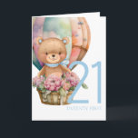 誕生日テディベアバルーン21STカード カード<br><div class="desc">誕生日テディベアバルーン21STカード甘いベビーテディベアパーソナライズされたカード男の子。我々は心から待つことができる。クリックカスタマイズフォントのサイズや文字色、文字スタイルなどを変更する「it!」ボタン！</div>