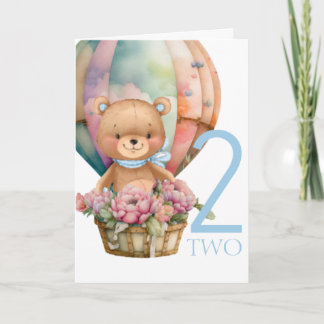 誕生日テディベアバルーン2NDカード カード
